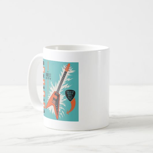 Cleveland Ohio | Elektrische Gitarre Kaffeetasse (Vorderseite Links)