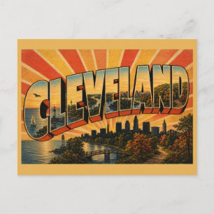 Cleveland Ohio Eriesee Fluss Wald Kunst Postkarte