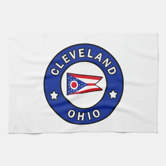 Cleveland Ohio Geschirrtuch (Horizontal)