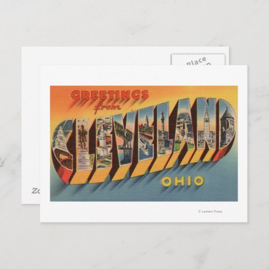 Cleveland, Ohio - Großbuchstaben - Szenen 2 Postkarte (Vorne/Hinten)
