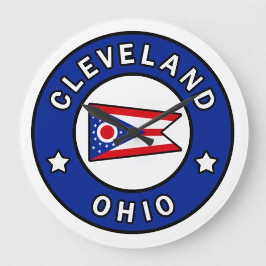 Cleveland Ohio Große Wanduhr (Vorderseite)