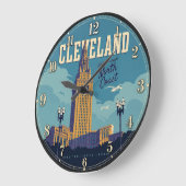 Cleveland Ohio Große Wanduhr (Winkel)