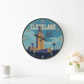 Cleveland Ohio Große Wanduhr (Zuhause)