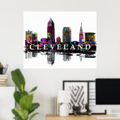 Cleveland, Ohio in Graffiti Poster (Heimbüro)