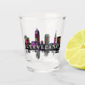 Cleveland, Ohio in Graffiti-Shotglas Schnapsglas (Vorderseite)