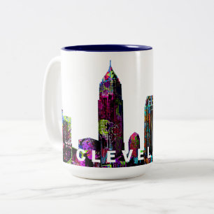 Cleveland, Ohio in Graffiti Zweifarbige Tasse