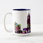 Cleveland, Ohio in Graffiti Zweifarbige Tasse (Links)