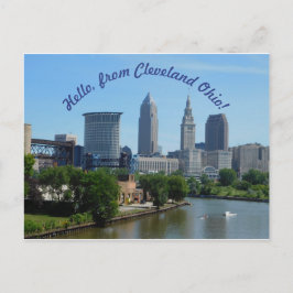 Cleveland Ohio (Kurvester Text) Skyline-Postkarte Postkarte
