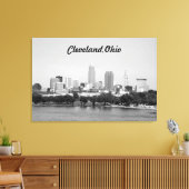 Cleveland Ohio Lake View B&W Canvas Print Leinwanddruck (Insitu (Wohnzimmer))