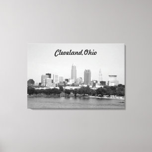 Cleveland Ohio Lake View B&W Canvas Print Leinwanddruck