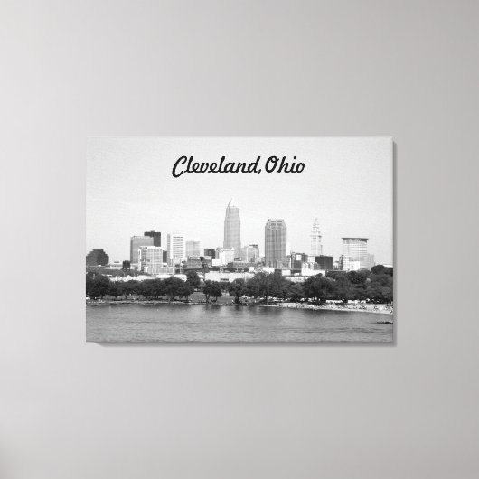 Cleveland Ohio Lake View B&W Canvas Print Leinwanddruck (Vorderseite)