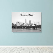 Cleveland Ohio Lake View B&W Canvas Print Leinwanddruck (Insitu (Holzboden))