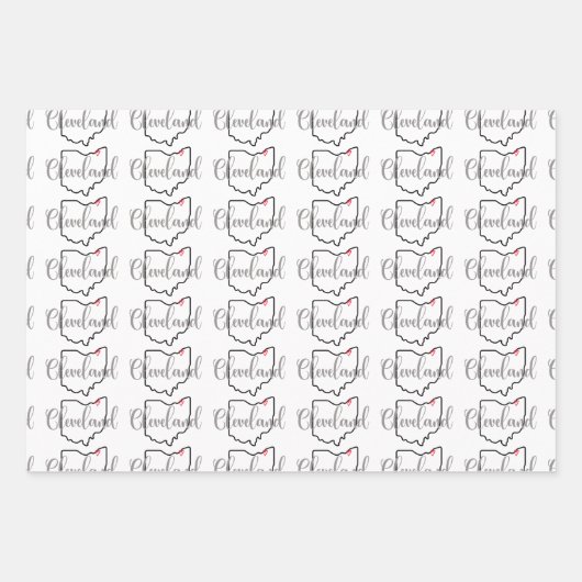 Cleveland Ohio Liebe Geschenkpapier Set (Vorderseite 2)