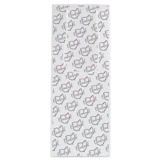 Cleveland Ohio Liebe Geschenktüte Für Weinflaschen (Vorderseite)