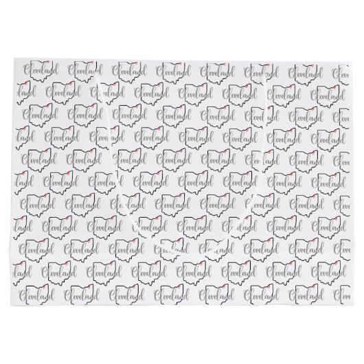 Cleveland Ohio Liebe Große Geschenktüte (Rückseite)