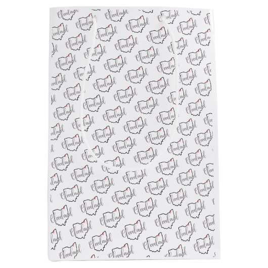 Cleveland Ohio Liebe Mittlere Geschenktüte (Vorderseite)