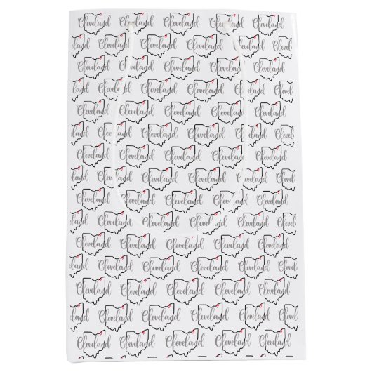 Cleveland Ohio Liebe Mittlere Geschenktüte (Vorderseite)