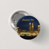Cleveland, Ohio "Nacht beleuchtet" Knopf Button (Vorne & Hinten)