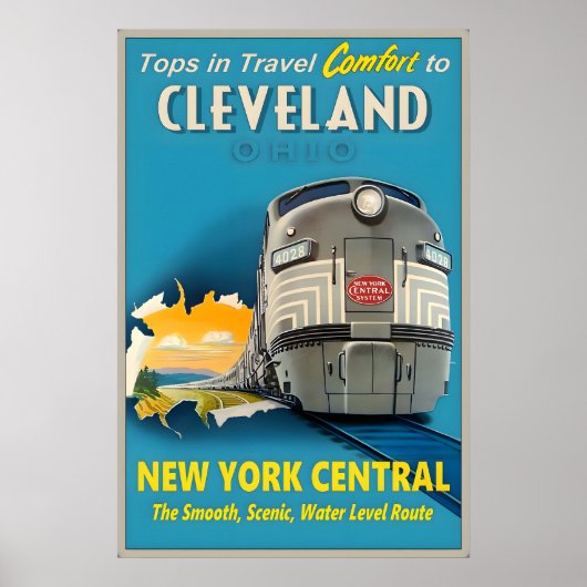 Cleveland Ohio New York Central Railroad Tops in Poster (Vorne)