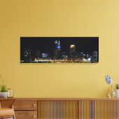 Cleveland Ohio Night Skyline (rot/blau) Print Leinwanddruck (Insitu (Wohnzimmer))