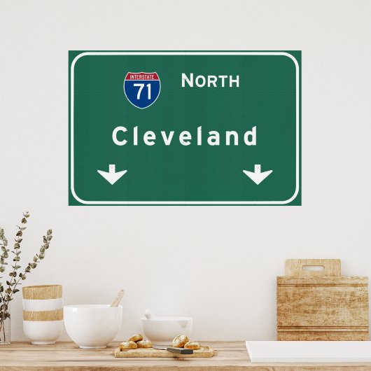Cleveland Ohio oh Interstate Highway Freeway : Poster (Küche)