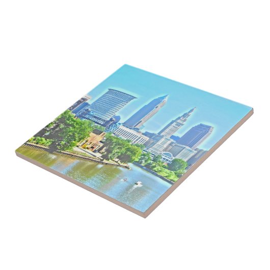 Cleveland, Ohio Paint Effect Decorative Tile Fliese (Seite)