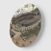 Cleveland Ohio Post Card Clock - Municipal Stadium Große Wanduhr (Winkel)