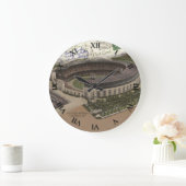 Cleveland Ohio Post Card Clock - Municipal Stadium Große Wanduhr (Zuhause)