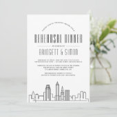 Cleveland, Ohio Probe Dinner | City Skyline Einladung (Stehend Vorderseite)