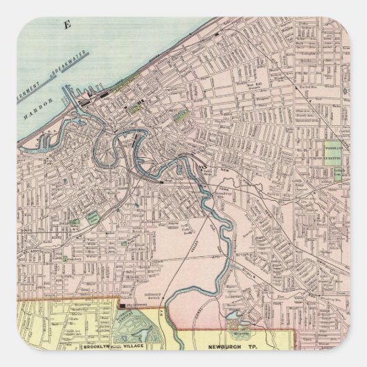 Cleveland, Ohio Quadratischer Aufkleber (Vorderseite)