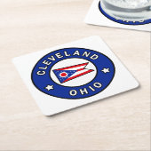 Cleveland Ohio Rechteckiger Pappuntersetzer (angewinkelt)