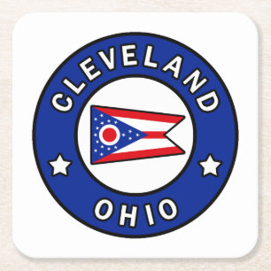 Cleveland Ohio Rechteckiger Pappuntersetzer
