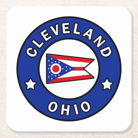 Cleveland Ohio Rechteckiger Pappuntersetzer (Vorderseite)
