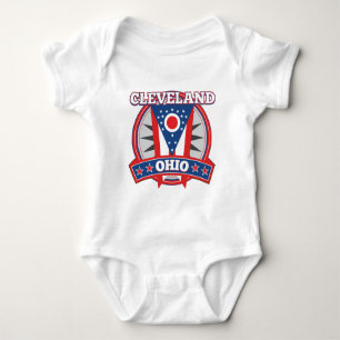 Cleveland Ohio Red White Blue Patriotic State Flag Baby Strampler