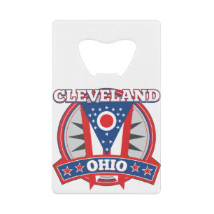 Cleveland Ohio Red White Blue Patriotic State Flag Geldbeutel Flaschenöffner