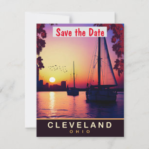 Cleveland, Ohio, Reise-Postkarte,  Save The Date