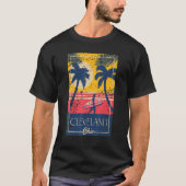 Cleveland Ohio Retro Palm Trees Surf Distressed De T-Shirt (Vorderseite)