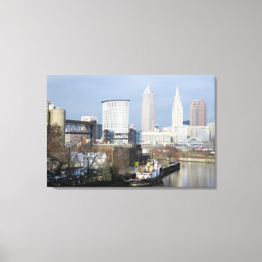 Cleveland, Ohio (River View) Leinwanddruck (Vorderseite)