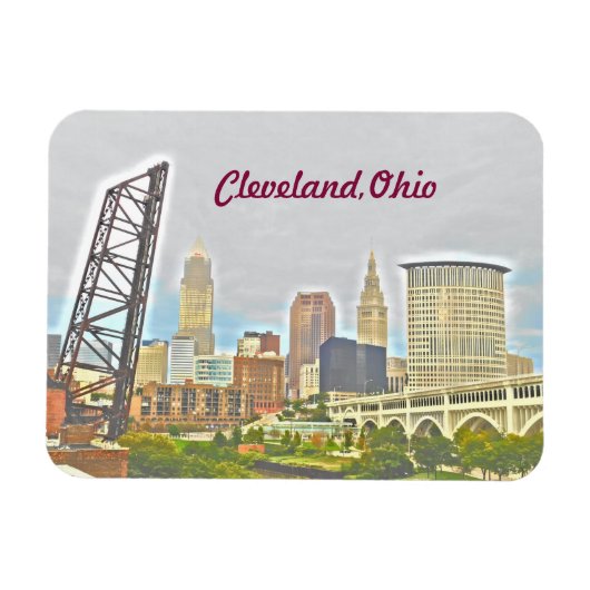 Cleveland, Ohio River View Magnet (Horizontal)