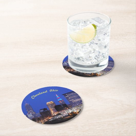Cleveland, Ohio River View Paper Untersetzer (Vor Ort)