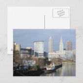 Cleveland, Ohio River View Postcard Postkarte (Vorne/Hinten)