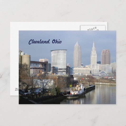Cleveland, Ohio River View Postcard Postkarte (Vorne/Hinten)