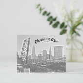 Cleveland, Ohio Riverview Curve BW Postcard Postkarte (Stehend Vorderseite)