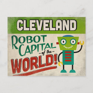 Cleveland Ohio Roboter - Lustige Vintage Postkarte