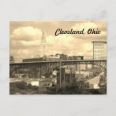 Cleveland Ohio Sepia Skyline Postcard Postkarte (Vorderseite)