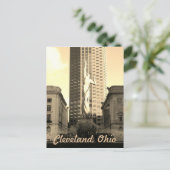 Cleveland Ohio Sepia Statue Postcard Postkarte (Stehend Vorderseite)