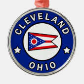 Cleveland Ohio Silbernes Ornament (Vorne)