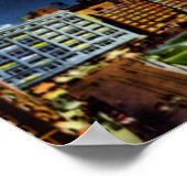 Cleveland Ohio Skyline bei Nacht Poster (Ecke)