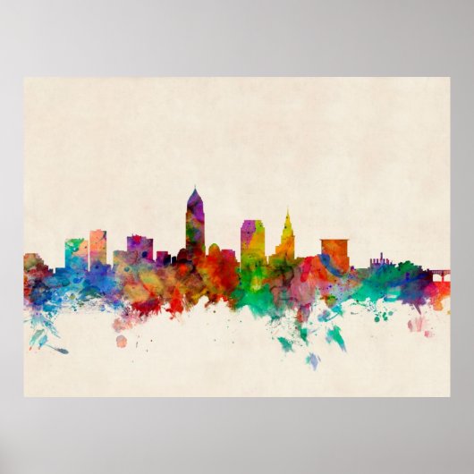 Cleveland Ohio Skyline Cityscape Poster (Vorne)