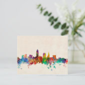 Cleveland Ohio Skyline Cityscape Postkarte (Stehend Vorderseite)